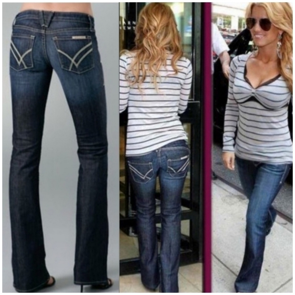 Sz 30 William Rast Stella Bootcut Jeans Medium Wash Low Rise Flare Y2K Denim
